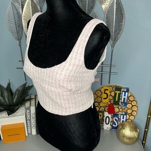 ZARA Tweed Textured Crop Top